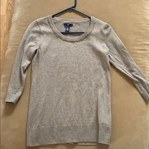 Khaki tunic scoop neck sweater